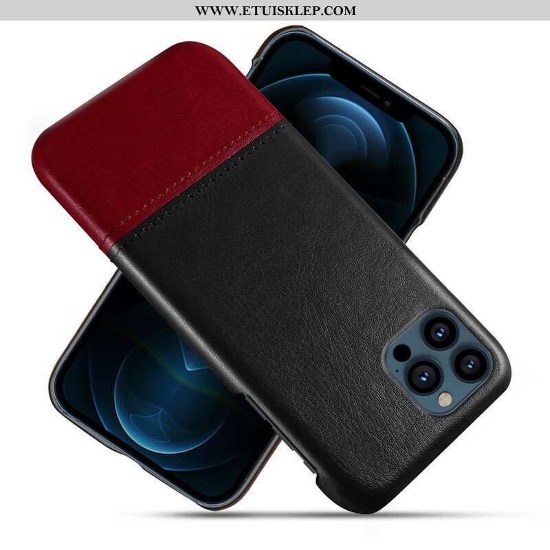 Etui do iPhone 13 Pro Max Dwukolorowy Efekt Skóry Ksq